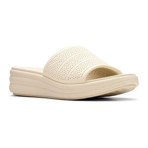 Clarks Cloudsteppers Cream Perforated Slides